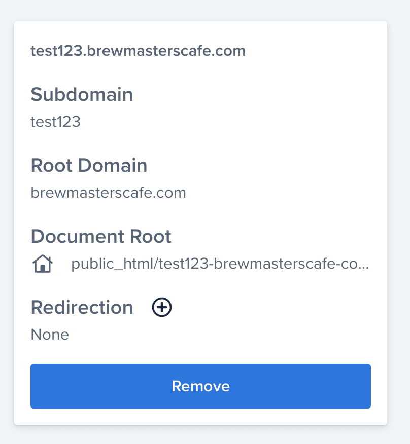 Subdomain created
